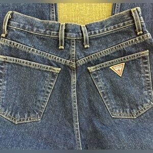 Vintage 90s GUESS Logo High Rise Straight Leg Mom Jeans Style 1050RG Size 29